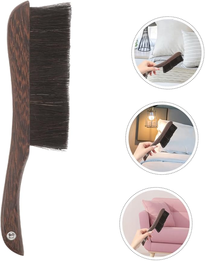 2pcs Cedar Horsehair Brush Mini Stick Duster for Computer Keyboard Cleaning Broom