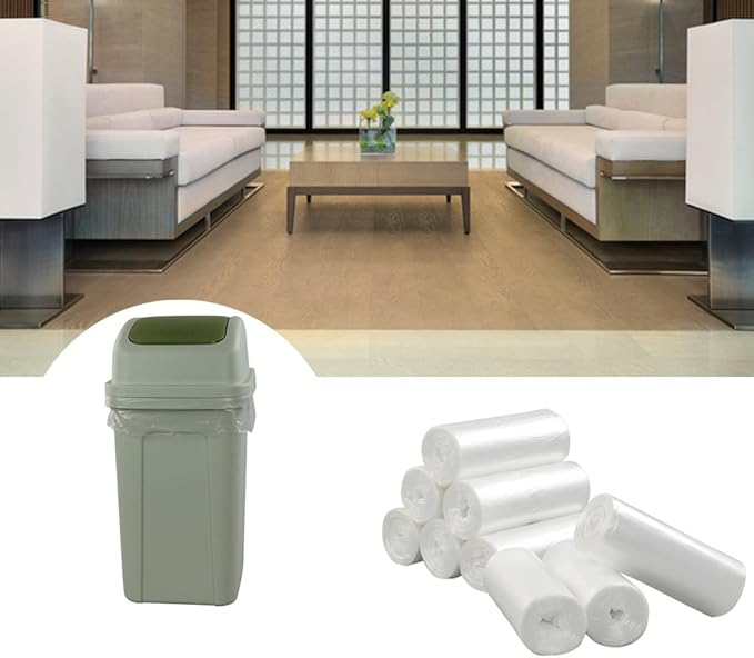 Vababa Clear 5 Gallon Garbage Bags Trash Bags 225 Counts