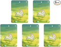 5PCS Car Air Freshener Hanging Personalized Double Sided White Rabbit flowers Car Fresheners Long Lasting New Cars Scents Cute Automotive Freshies for Closets Drawers (tea)