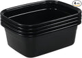 14 Quart Rectangular Plastic Washing Basins Plastic Dishpans for Sink Black 4 Packs