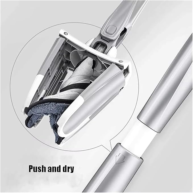 Floor Mop X-Shaped Microfiber Cleaning 360° Rotating Hand-Free Washing Wood Squeeze for Home Kitchen(1mop1cloth)