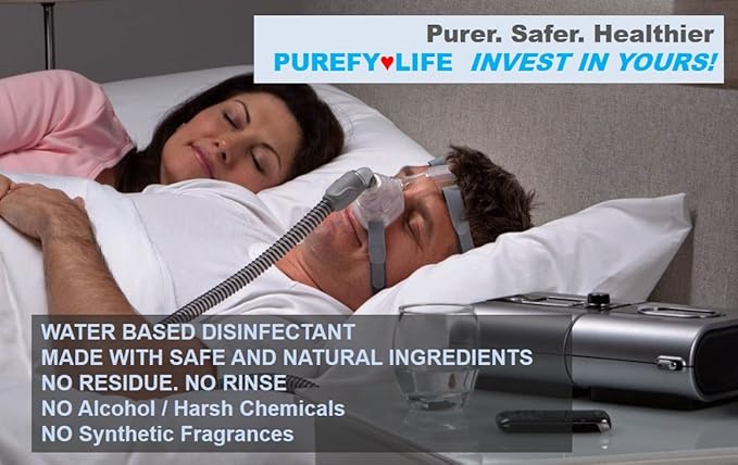Purefypro Disinfectant CPAP and Wipe Package. No Rinse. No Residue. Kills 99.9999% Norovirus Flu Virus and Fungi Drug Resistant Germs. Unscented.