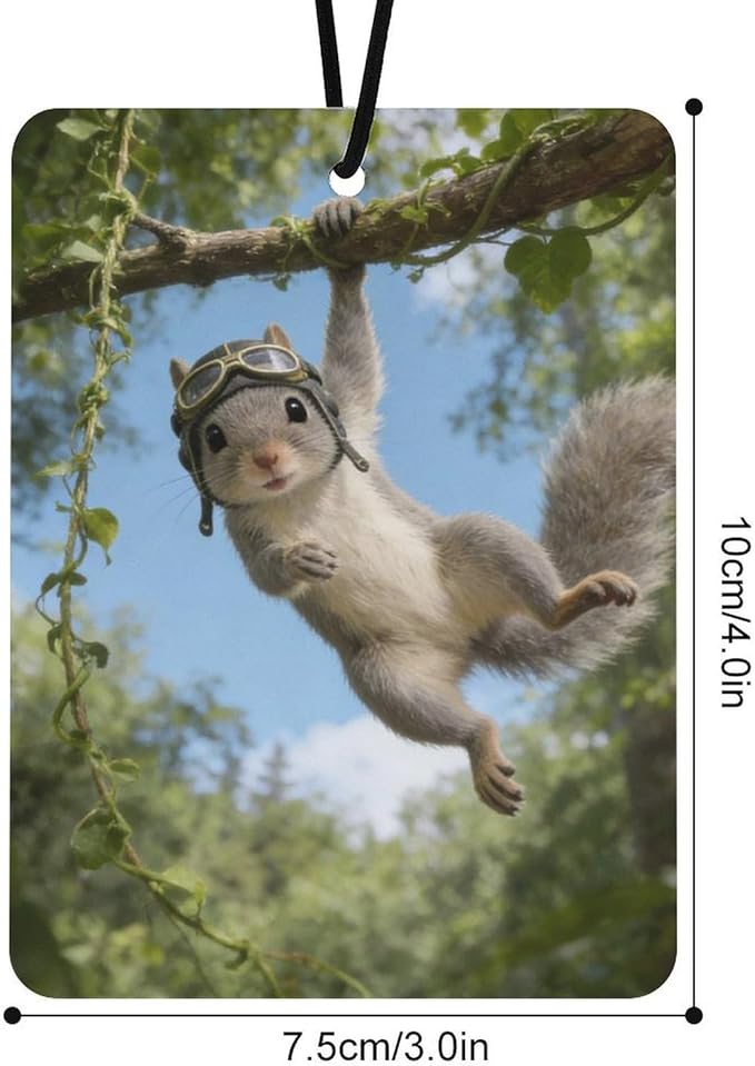 5PCS Car Air Freshener Hanging Personalized Double Sided Squirrel Swinging Car Fresheners Long Lasting New Cars Scents Cute Automotive Freshies for Closets Drawers (tea)