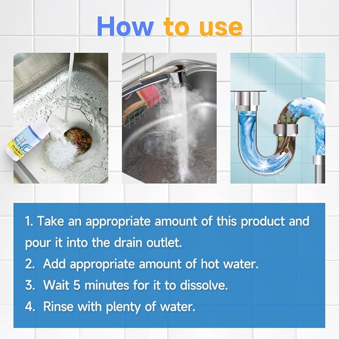 2026 New Sink and Drain Cleaner Multi-functional Sink and Drains Cleaner Powder Cleaning Sink Cleaner for Kitchen and Pipes Cleaning Tool (2 Pcs)