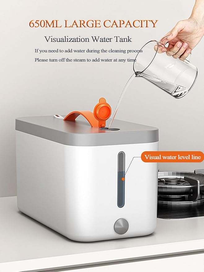 Portable Handheld Steam Cleaner 650ml Large Capacity Fast Heating Cleaning Machine for Home Car Kitchen Grout Tile