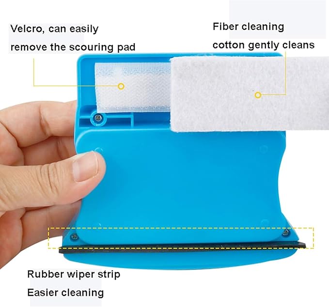 Outside Magnetic Window Cleaner Window Cleaner Wipers Home Double Side Window Cleaner 4-30Mm Adjustable Force Ultra-Strong Both Side Glass Surface Cleaning Brush Wiper Tools with Ergonomic Handle D