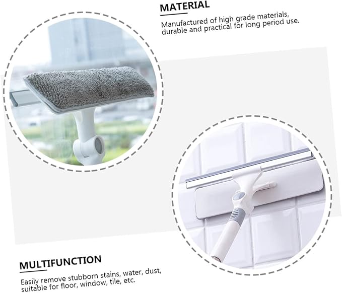 Didiseaon 1pc Multi-use Window Cleaning Wiper Broom Handle for Bathroom and Glass Efficient Water Removal Mop for Home Use