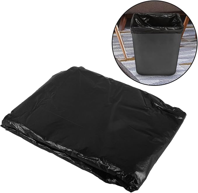 25pcs Thickened Hdpe Garbage Bags Black Trash Bags for Home Bathroom Kitchen Bedroom Strong Leak-resistant Liners for Office and Hotel Use