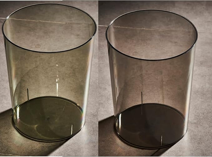 Anyoifax 2 Pack Clear Trash Can Small Garbage Can Plastic Wastebasket 1.5 Gallon Garbage Container Bin for Bathroom Office Bedroom Dorm Room Home Office Under Desk Kitchen - Green and Grey
