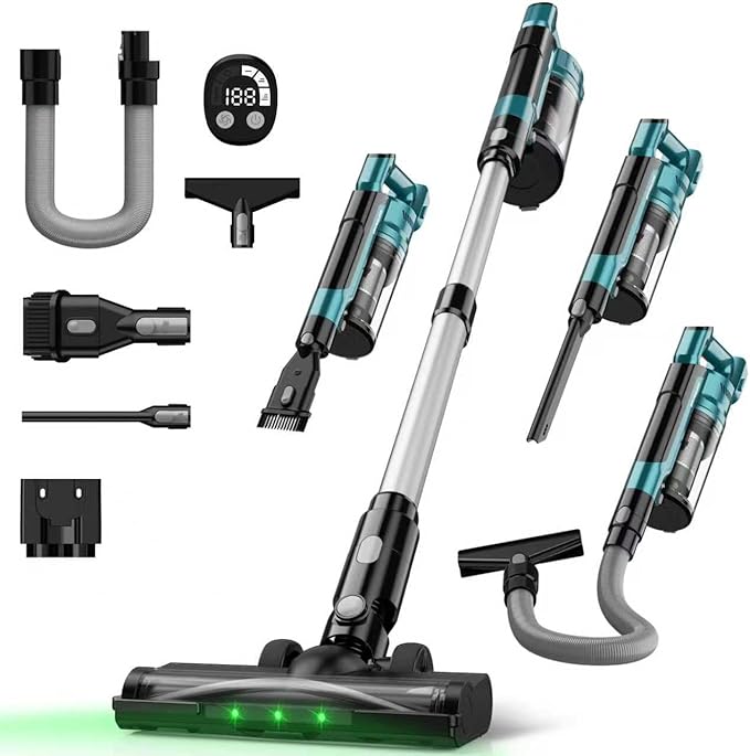 Cordless Vacuum Cleaner for Makita 18V Battery 7-in-1 Lightweight Stick Vacuum with HEPA Filter 35KPA Suction 350W Brushless Motor 3 Modes for Floor Carpet Car(Battery Not Included)