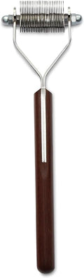Mars Coat King Dematting Undercoat Grooming Rake Stripper Tool for Dogs and Cats Stainless Steel with Wooden Handle for Thick Coats 26-Blade Stripper for Groomers Pet Owners