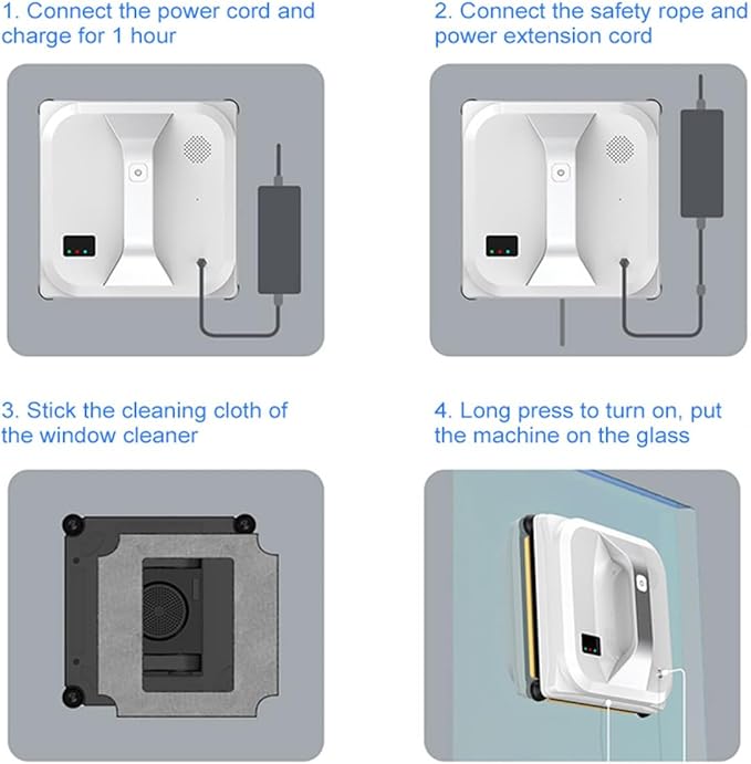 Smart Window Cleaning Robot Vacuum Automatic Spray Window Cleaner 3000PA Strong Absorption 80W Automatic Glass Vacuum