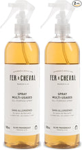 Fer à Cheval Versatile All Purpose Spray Cleaner | Provençal Olive Scent All Purpose Cleaner Spray | Allergen-Free Formula Natural Marseille Soap | 2 Pack - 500ml