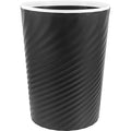 Trash Can Large Black Open Top Household Trash Bin with Pressure Ring Plastic Wastebasket for Office Bathroom Bedroom Use