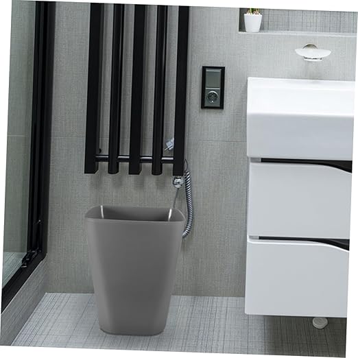Healifty 2Pcs Square Trash Can Lid Plastic Garbage Bin for Bathroom and Office Compact Wastebasket for Home or Restaurant Easy to Clean and Organize