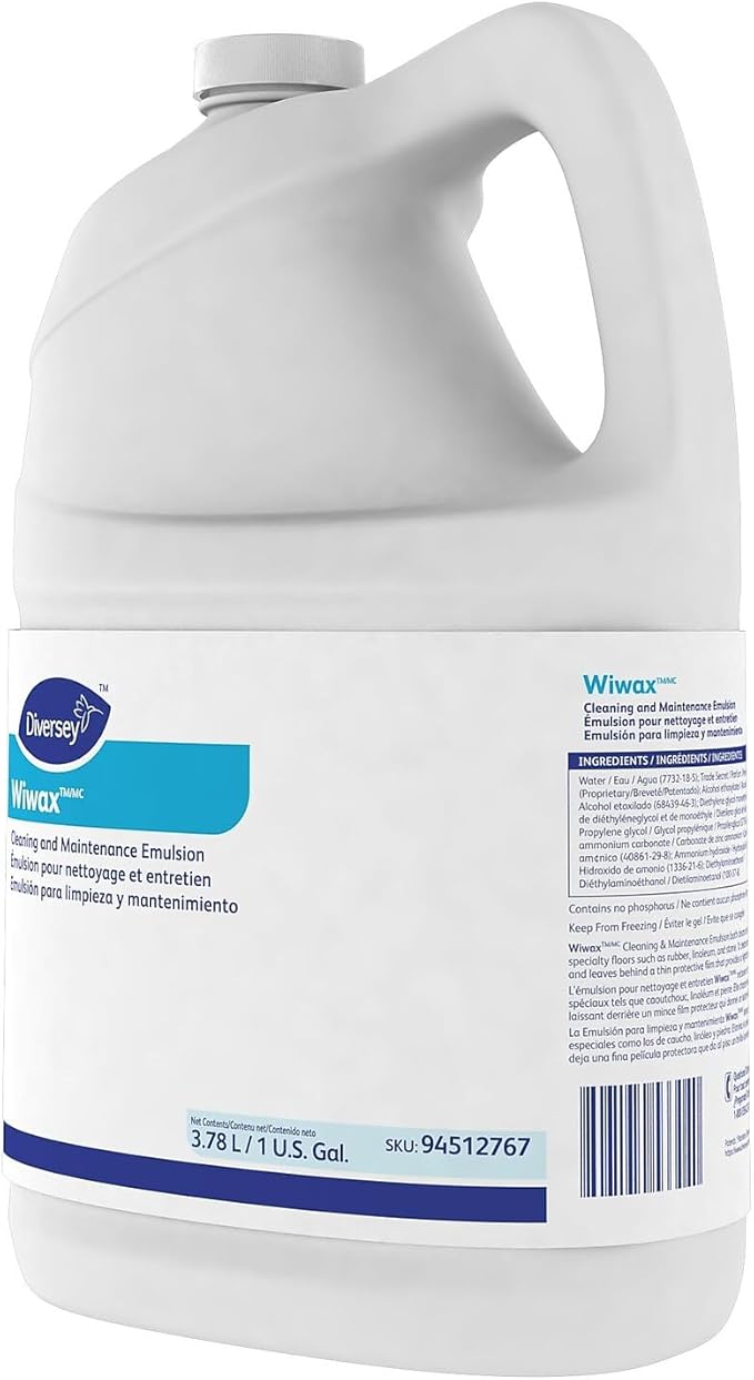 Diversey 94512767 Wiwax Cleaning &amp Maintenance Emulsion Liquid 1 gal Bottle 4/Carton