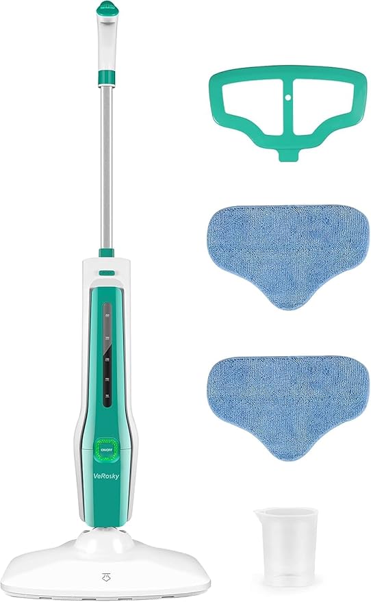 Steam Mop Steamer for Cleaning Hardwood Floor Cleaner for Tile Grout Laminate Ceramic Lightweight Steam Mops Machine with 3 Steam Levels