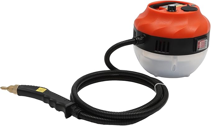 Steam Cleaner Handheld for Home Use 1600W Portable Steamer for Cleaning 1.35L/0.35Gal Water Tank Capacity Steam Cleaner for Car Floor Tiles Kitchen Bathroom (Orange)