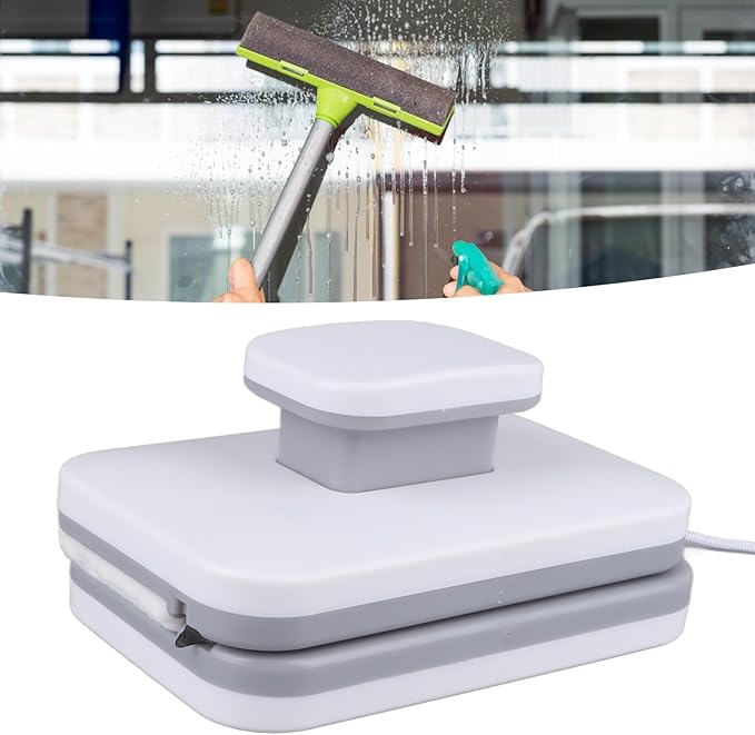 Magnetic Window Cleaner Double Sided Window Cleaner Glass Wiper Adjustables Magnetic Glider Washing 3 to 10mm Household Double Side High Floor Window Cleaning Tool