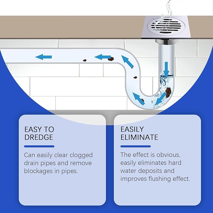 Drain Pipe Cleaner for Kitchen and Toilet Sinks - Unclog Drains &amp Remove Blockages with Ease Household Cleaning Essential(2PCS)