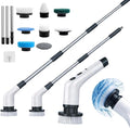 Sumoria Scrubber Electric Spin Scrubber 400 RPM Cordless Power Scrubber with 8 Replaceable Brushs Waterproof Ipx7 for Bathtub Kitchen Window (1 Set)