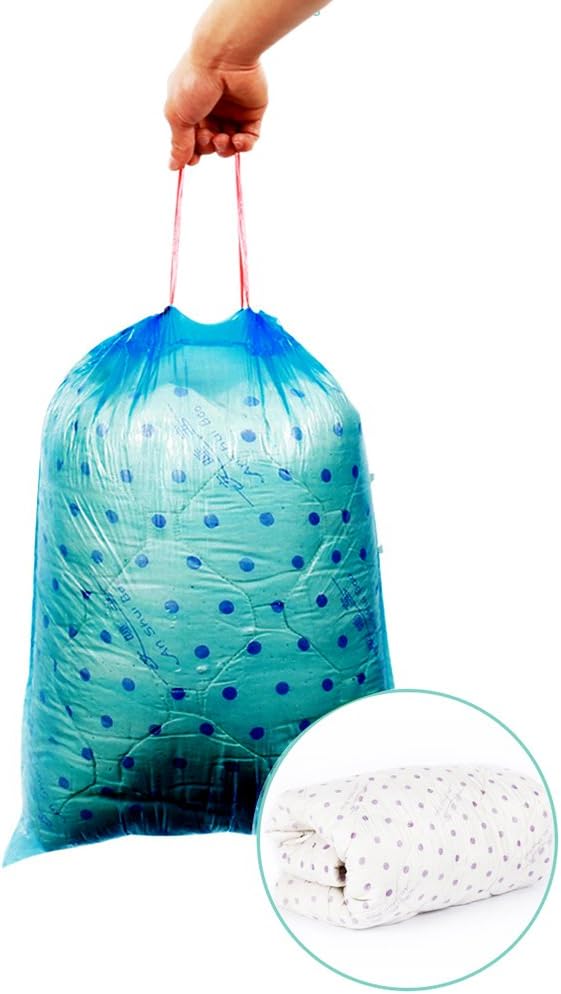 Fiaze 13 Gallon Drawstring Trash Bags 200 Counts (Blue)