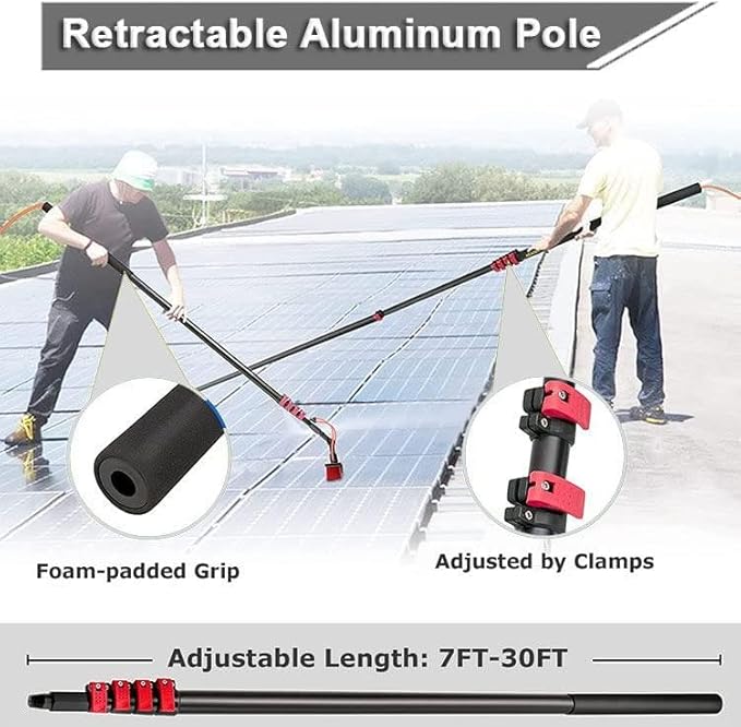 3.6-10.8m Window Cleaning Polewith Water ConnectionWindow Cleaner KitCleaning Photovoltaic and Solar Panelsfor Trucks Windows24FT/7.2M