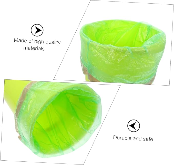10 Packs Disposable Drawstring Trash Bags Sturdy Plastic Household Garbage Bags with Large Capacity Hold Green Drawstring Containers for Kitchen Bathroom Office Use
