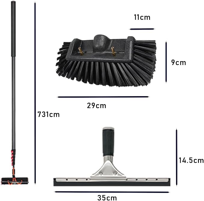 5-12m Window Cleaning Pole with Telescopic Brush with Water On Pole Extends to Clean Roofs Clean Photovoltaic and Solar Panels