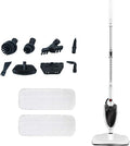 Steam Mop with 110°C High Temperature Steam 15S Heating Time Carpet Cleaner 6 Functions in 1 Steam Mop Environmentally Friendly Adjustable White