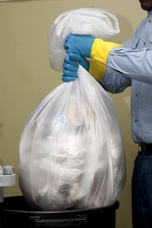 Aluf Plastics 55-60 Gallon 1.5 MIL Clear Garbage Bags - 38 x 58 - Pack of 50 - For Contractor Industrial Healthcare &amp Municipal