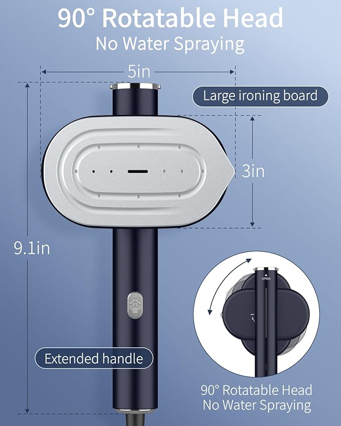 Clothes Steamer 1200W Clothing Steamer Hand Held Steamer Fast Wrinkle Removal Lightweight Mini Clothes Iron Travel Steamer for Clothes Compact Hand Steamer for Home- Black 110-120V