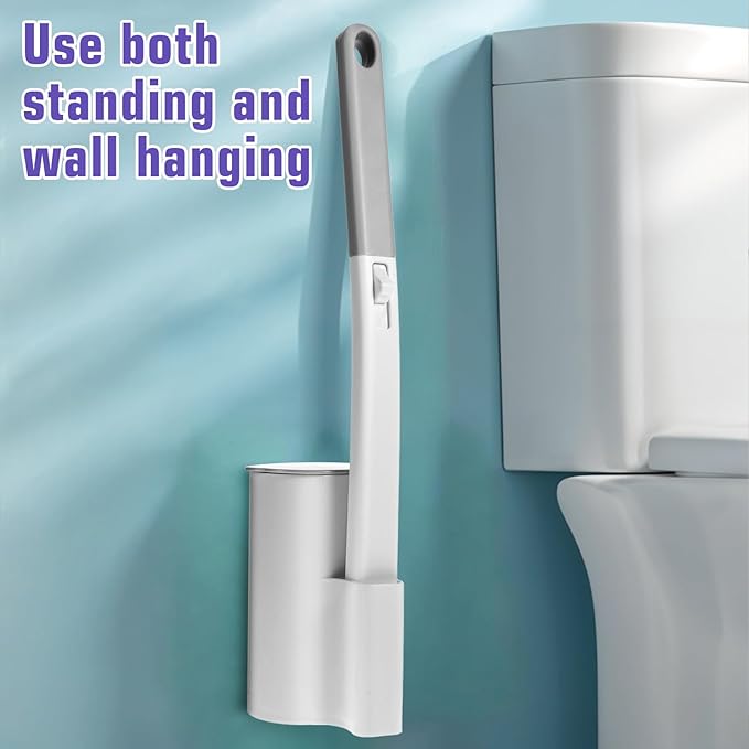 Disposable Toilet Brush Cleaning System with 60pcs Refills Pads Replacement Heads Toilet Cleaning Stick Wall Mounted Toliet Wand Kit Bathroom Maintenance Toilet Bowl Cleaner Wands Holder and Set