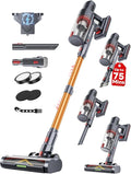 Cordless Vacuum Cleaner 75Mins/55KPa/650W Self-Standing Stick Vacuum Cleaners for Home Rechargeable Lightweight Anti-Static&ampAnti-Tangle Brush for Hard Floor Carpet Hardwoods Pet Hair