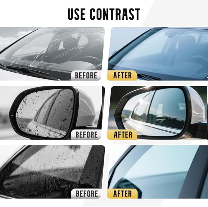 G1 Car Glass Cleaner 2026 New Car Glass Polishing Compound Oil Film Remover for Auto Window Removes Water Spots Road Oils Improves Clarity and Visibility 4.23oz(120ML) Capacity (1PCS 120g)