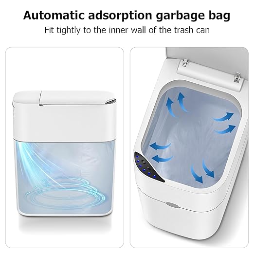MUEE Automatic Motion Sensor Bathroom Trash Can with Lid 3 Gallon Smart Garbage Can Touchless Trash Can Slim Small Trash Bin Waterproof Waste Basket for Toilet Bedroom Office Kitchen Living Room RV