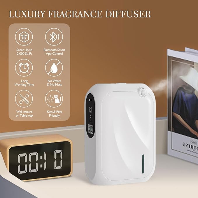 Scent Air Machine for Home 1000 Sq. Ft Coverage Waterless Essential Oil Diffuser with Cold Air Diffusion Tech Fragrance Diffuser Aroma Diffuser with Smart APP Control for Home Office Spa Office