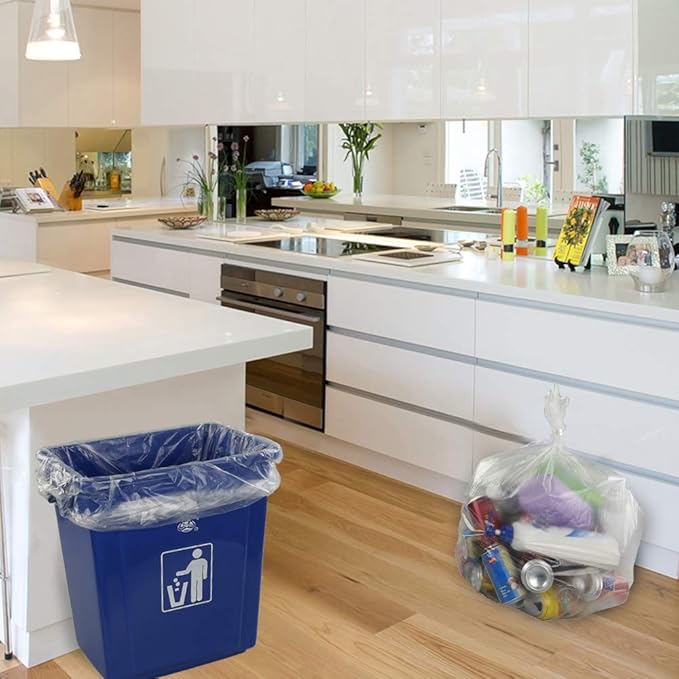 8 Gallon Trash Bag Tall Garbage Bags 200 Counts (Clear)
