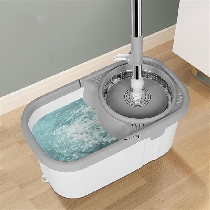 No Hand Wash Mop Household Rotary Bucket Set Dry and Wet Small Square