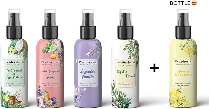 Before-You-Go Toilet Spray poop spray Toilet odor eliminator Pewfessional and Peuphoria 10 bottles 2.5 oz travel size