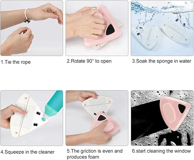 Magnetic Window Cleaner Double Sided Magnetic Window Cleaner Glass Wiper Wash Window Magnets Magnetic Brush for Washing Window Household Cleaning Tools Thickness 3-30Mm