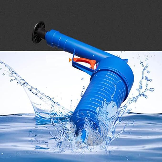 Toilet Plunger Manual High Pressure Air Toilet Plunger with Replaceable Plug for Unclog Toilet Bathroom Bathtub Floor Drain Clogged Pipe(Blue)