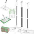 Fregona Antipolvo Desechable Fregona Antipolvo Desechable Con 4 Paños Reutilizables Disposable Dust Mop with 4 Reusable Cloths Flat Mop with Disposable Pads 39 Long Handle (3pcs)