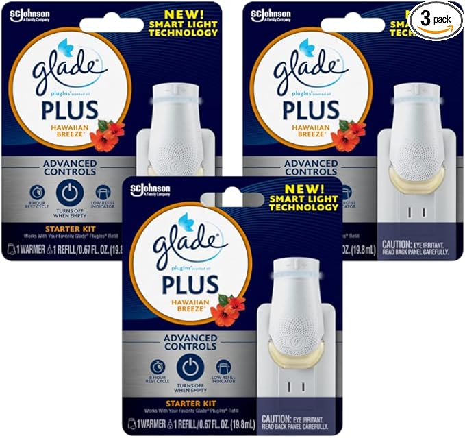 Glade Plugins Plus Warmer and Refill Hawaiian Breeze 0.67 OZ 1 CT (Pack - 3)