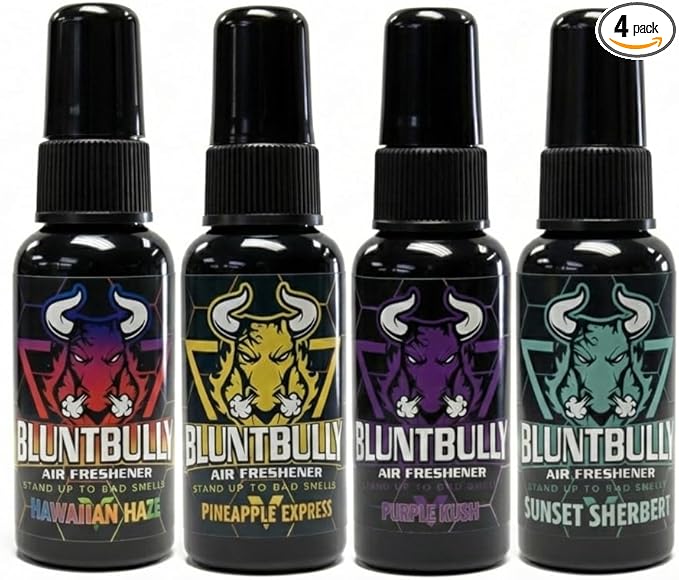 Air Freshener (Mystery Flavor Bundle) (4 Pack) Premium Oil Based Air Freshener Spray. Long-Lasting Room Bathroom Office &amp Car Scent | Eliminates Odors from Smoke Pets &amp More