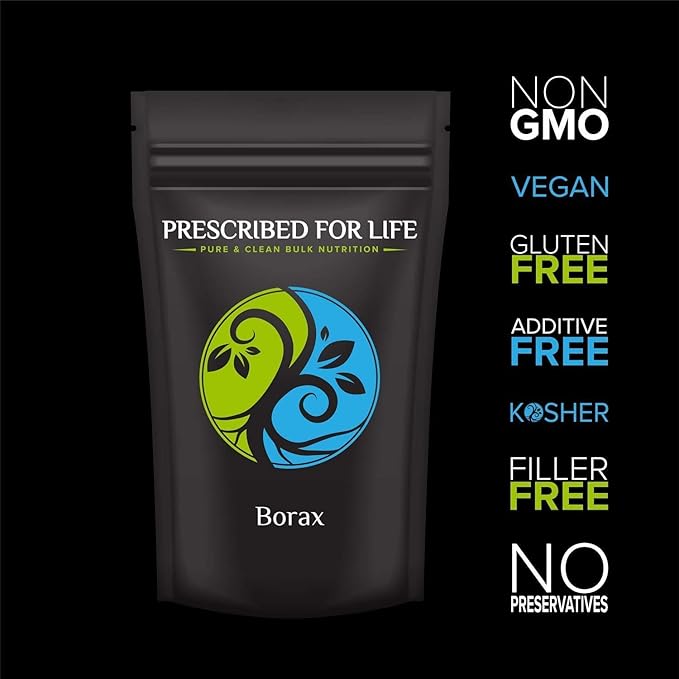 Prescribed For Life Borax Powder Household Laundry Booster Slime Activator &amp Multipurpose Cleaning Powder All Natural Sodium Borate (2kg / 4.4lb)