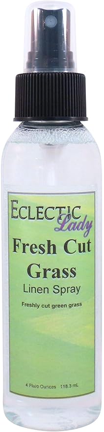 Eclectic Lady Fresh Cut Grass Linen Spray (Double Strength) 8 ounces Sheet and Linen Spray - No Artificial Colors Parabens or Preservatives - Long-Lasting Scent for Bed Fabric &amp Pillow