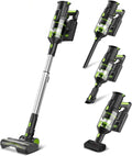 Lightweight Cordless Vacuum Cleaner for Home Powerful Wireless Vacuum with LED Lights &amp Anti-Tangling Roller 8 in 1 Stick Vacuums &amp Electric Brooms for Hard Floor Pet Hair Carpet (Green)