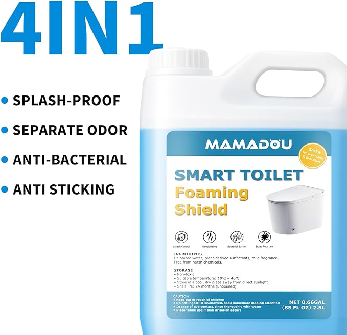 MAMADOU 2.5 Liters Commercial Smart Toilet Foam Agent Cleaner Powerful Stain-Resistant Anti-Splash Toilet Bowl Foaming Shield Liquid Large Capacity Cleaning Fresh Comfortable Bathroom