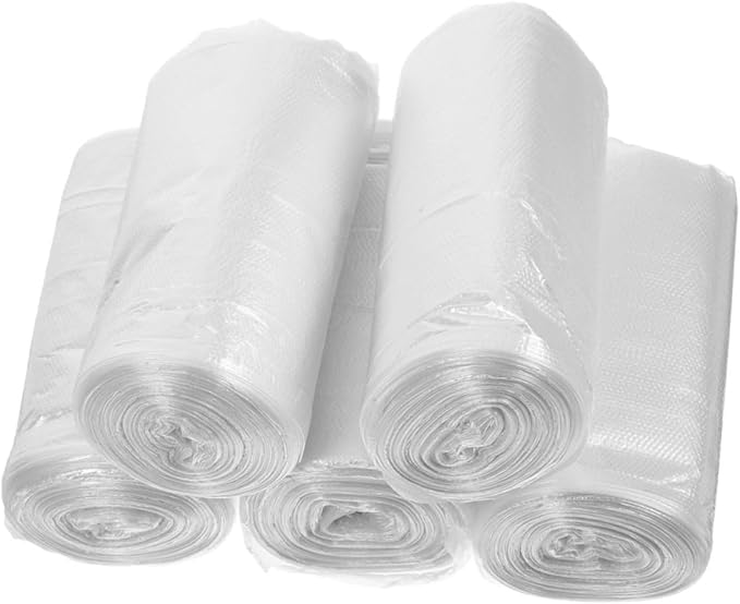 VOSAREA Thickened Plastic Trash Bags White 45x50cm 300pcs (10 Rolls X 30pcs) Bathroom and Bedroom Garbage Liners for Home Wastebaskets